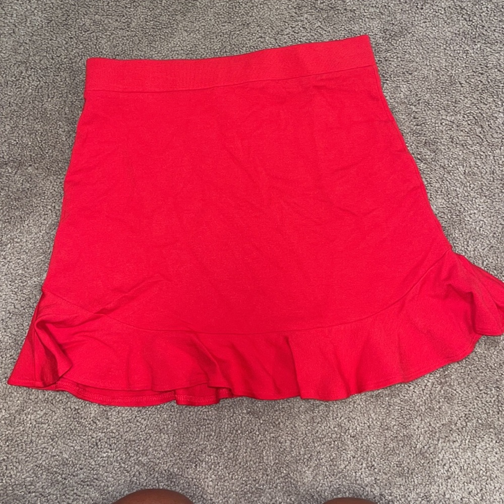 Mini Red Ruffle Skirt - Picture 2 of 4
